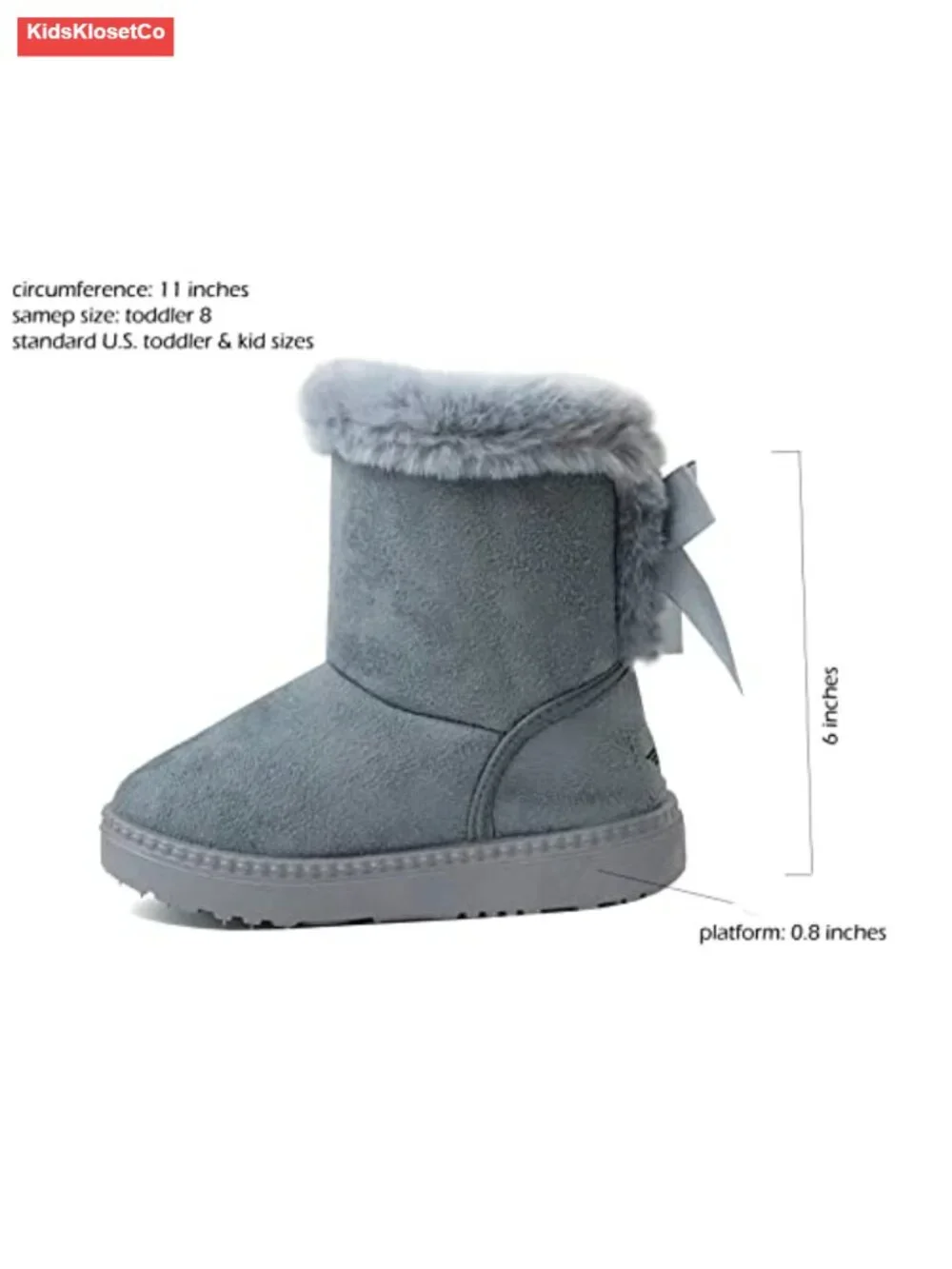 Kids PU Leather Boots Butterfly Bow Toddler Girl Snow Boots Pull-On